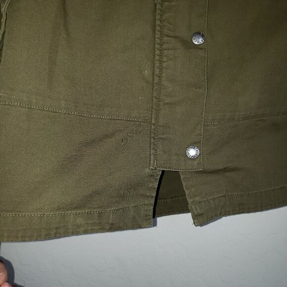 The North Face Canvas Utility Jacket Army Green Hooded Full Zip Sz Women's Small - Picture 11 of 12